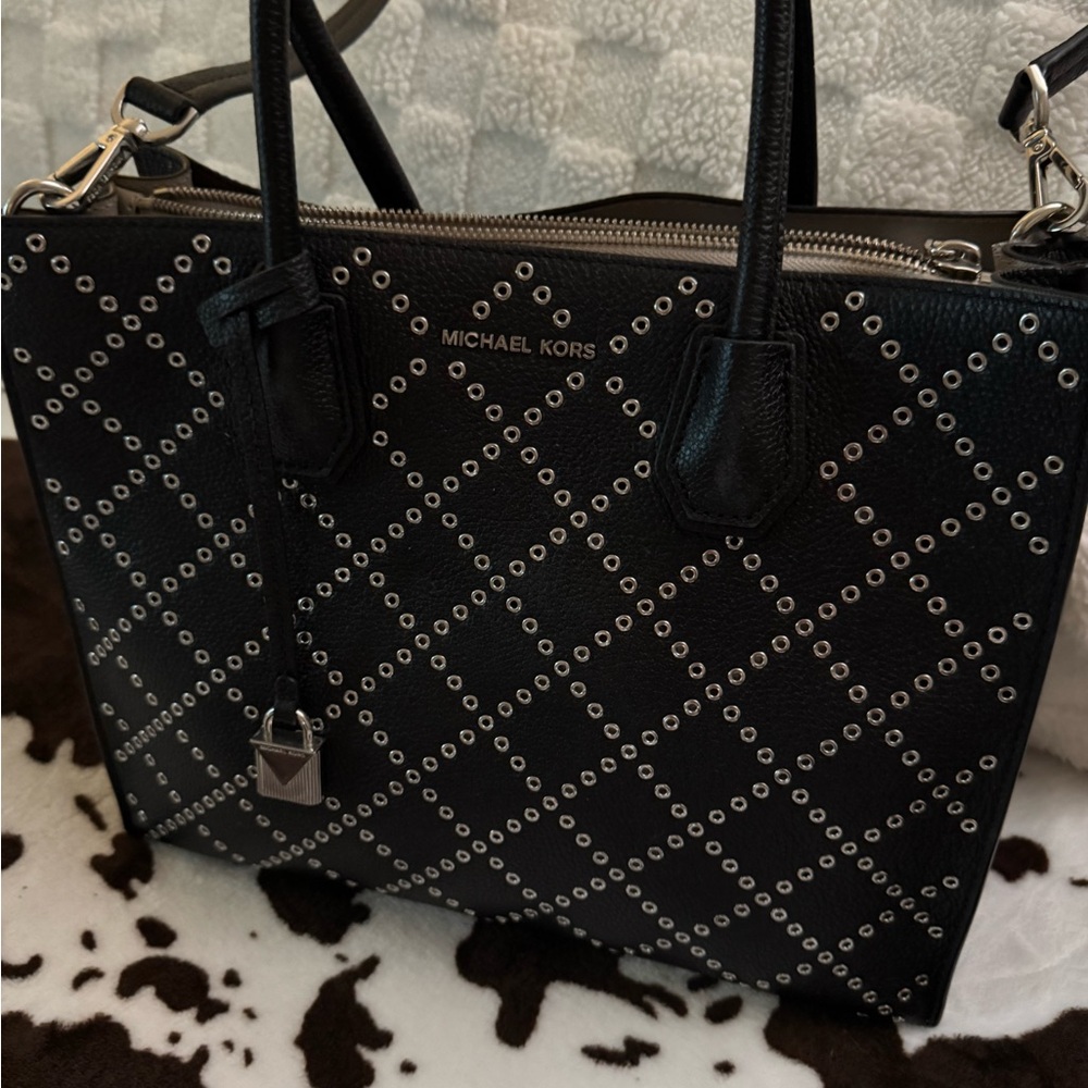 Michael Kors Black Tote with Silver Studs